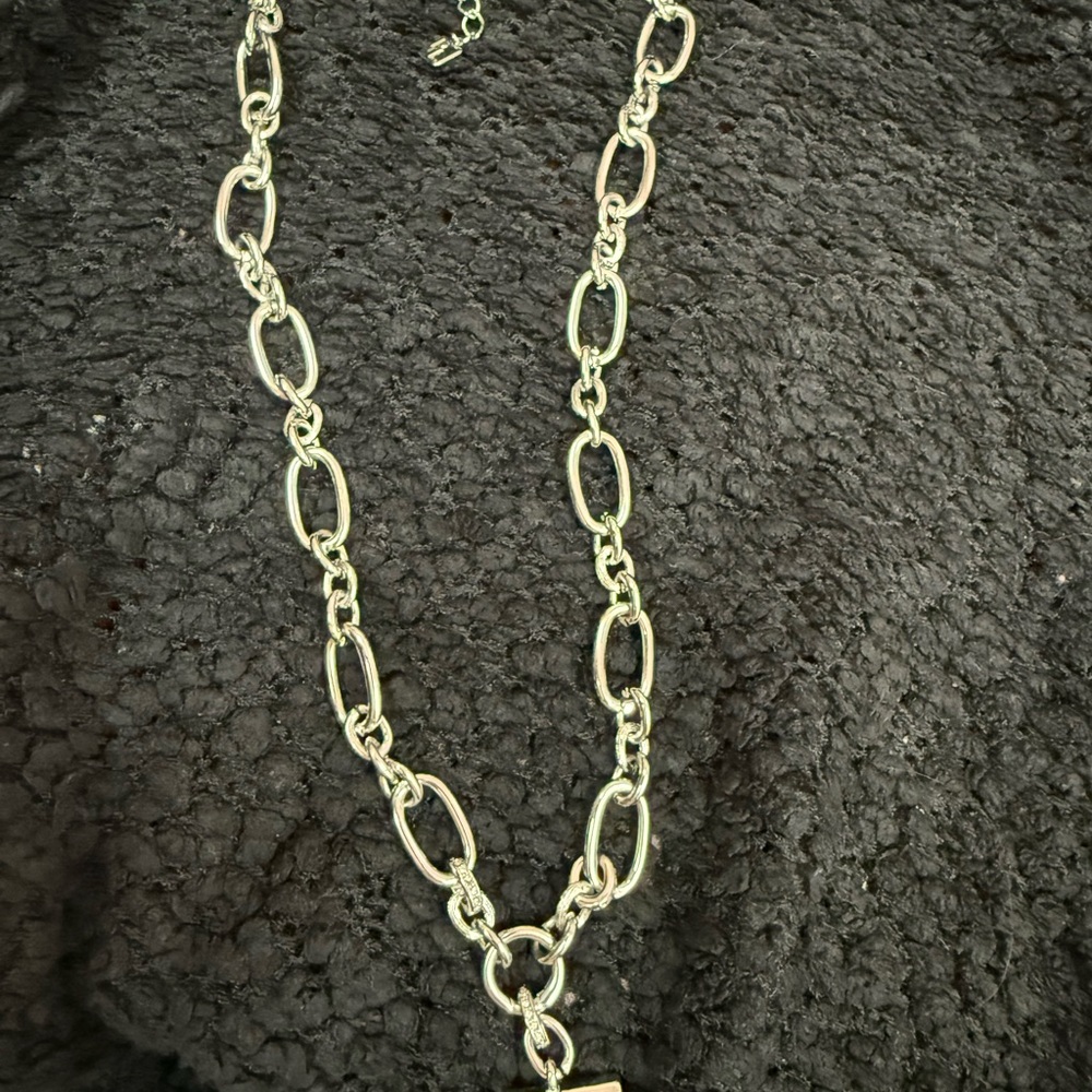 Park Lane “Influencer” Necklace in Silver features paved crystals